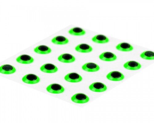 3D Epoxy Eyes, Fluo Green, 3.5 mm